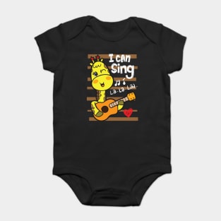 giraffe I can sing Baby Bodysuit